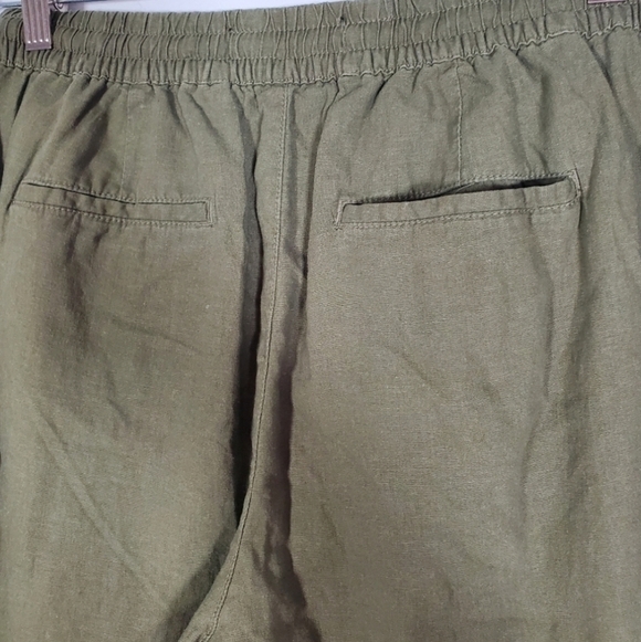 Blank NYC Roll The Dice Army Green Linen Blend Drawstring Pull-on Jogger Pants - Picture 7 of 9